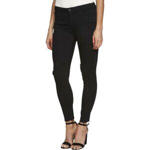 1.STATE Frayed Released Hem Skinny Black Jeans Womens Size 27 Super Wash Denim